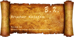 Brucher Koletta névjegykártya